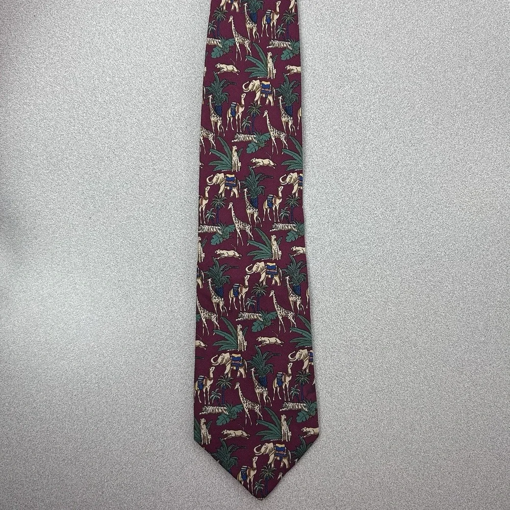 JOS A Bank Executive Collection Safari Red 100% Silk 55